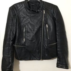 Zara motto Faux leather jacket